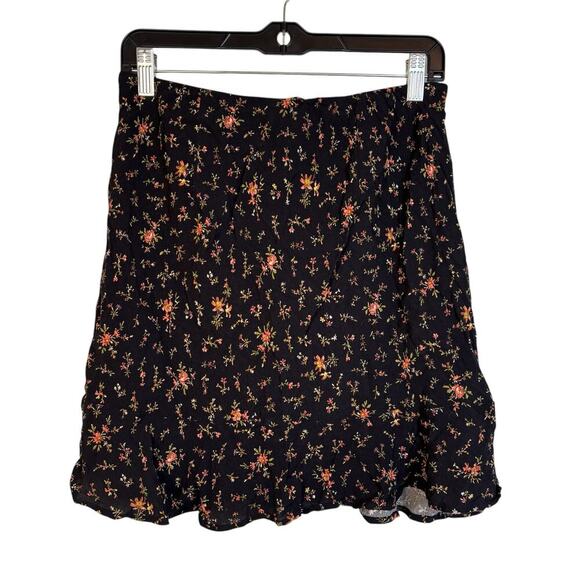 Madewell Flounce Hem Mini Skirt Size 6 Fresh Spring Black Lightweight Pull On - Picture 4 of 9